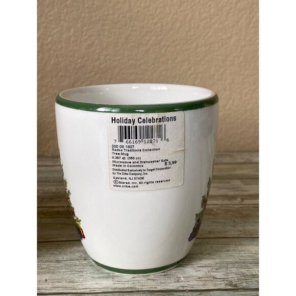 Set of 2 Christopher Radko Holiday Celebrations Christmas Tree Mugs 12 oz - Picture 7 of 10